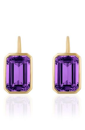 Goshwara Gossip Emerald Cut Drop Earrings in Purple at Nordstrom