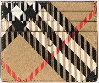 Burberry Portacarte piatto in cotone spalmato con motivo Vintage Check