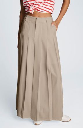 Kenneth Cole Pleated Stretch Maxi Skirt in Burlap at Nordstrom, Size 2
