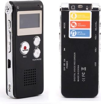 Trade Shop Trade Shop - Registratore Vocale Digitale Professionale 8 Gb Schermo Lcd Funzione Mp3 Q-ly77