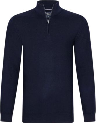 Cavallaro Merino Half Zip Pullover - Heren - Truien - Blauw - Maat: 2XL Wol