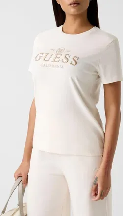 Guess Arabella Graphic Print Organic Cotton Blend T-Shirt in White at Nordstrom, Size Large