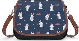 Generic Bunny Rabbit U.S. Flag Fashion Womens Crossbody Bags Novelty Handbag Shoulder Bag Purse