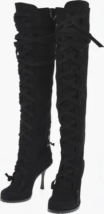 Dsquared2 Stivali Lace-up in Camoscio Tacco 10cm Dsquared2