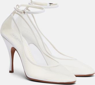Alaia Ala&iuml;a Grosgrain-trimmed mesh pumps