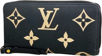 Louis Vuitton Beige Black Long Wallet (Bi-Fold) (Pre-Owned)