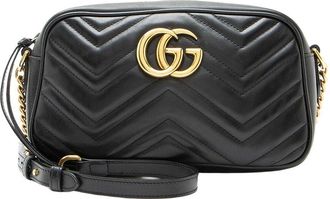 Gucci Matelass&eacute; Leather Gg Marmont Small Camera Bag (Authentic Pre-Loved)