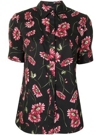 Adam Lippes Blouse met bloemenprint - Zwart