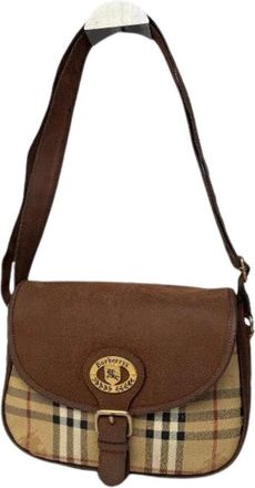Burberry Pre-owned Shoulder Bags, female, Beige, Size: ONE SIZE Pre-owned Leather Shoulder Bag