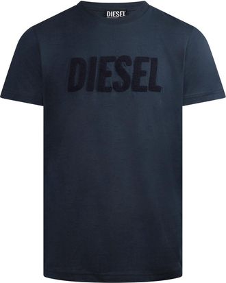 Diesel Heren T-shirt T Diegor met groot logo (Totale Verduistering)