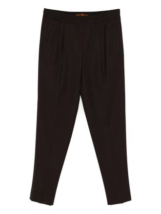 Ermenegildo Zegna elasticated pleated trousers - Brown