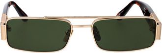 Linda Farrow Stijlvolle Joey Zonnebril voor de Zomer - Dames - Zonnebrillen - Geel - 57 MM - Accessoires