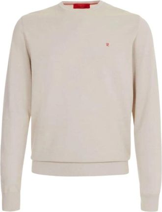 Carolina Herrera Ronde hals gebreide kleding - Heren - Ronde hals truien - Beige - M - Katoen - Truien & Vesten