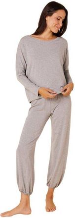 The Cats Pajamas Pima Knit Holiday Pullover Set in Classic Heather Grey at Nordstrom, Size Xx-Large