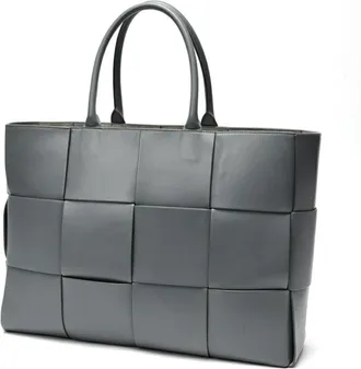 Bottega Veneta Gray Intrecciato Tote Bag (Pre-Owned)