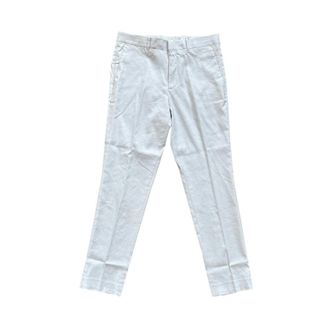 Calvin Klein Chinos, male, White, Size: XL Slim Linen Blend Suit Trousers