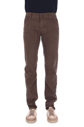 Jacob Cohen Scott Fit Peach Hand Cotton 5-Pocket Trousers