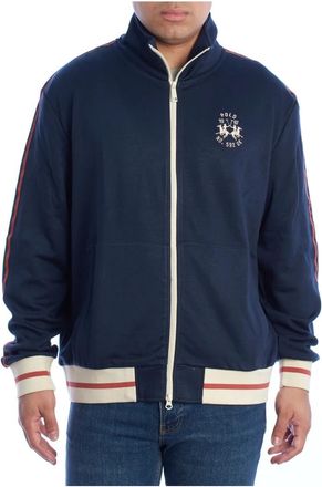 La Martina Zip-up Sweater met Hoge Kraag - Heren - Vesten met rits - Blauw - S - Polyester - Hoodies & sweatvesten