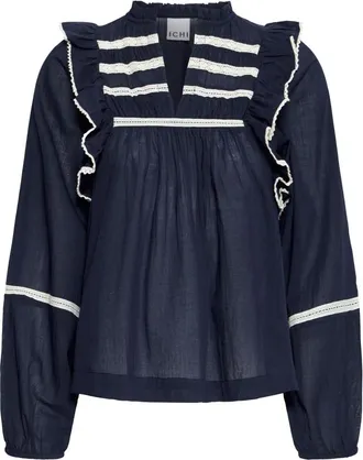Ichi Ichi - Blouses & Hemden - Dames - Blouses & Shirts - Blauw - Maat: L