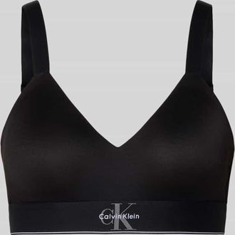 Calvin Klein Underwear Slim Fit Bralette mit Logo-Stitching in Black, Gr&ouml;&szlig;e XL