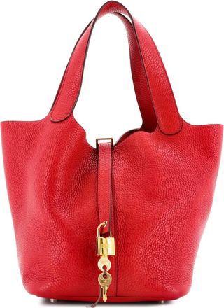 Herm&egrave;s Picotin Lock Bag Clemence MM bucket bag - Rood