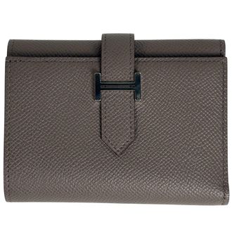 Herm&egrave;s Etoupe Gray Epsom Leather Coin Purse/Coin Case (Pre-Owned)