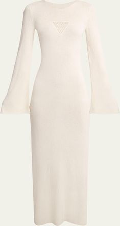 Gabriela Hearst Arisen Bell-Sleeve Silk Knit Maxi Dress