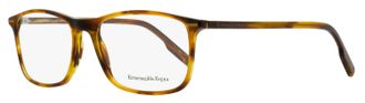 Ermenegildo Zegna Mens Slim Rectangular Eyeglasses EZ5236 052 Havana 55mm