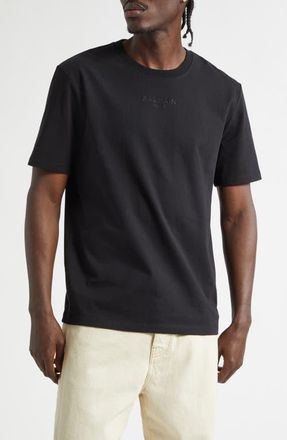 Balmain Paris Embroidered Logo T-Shirt in Eap Black/Black at Nordstrom, Size Xx-Large