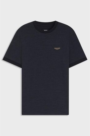 HUGO BOSS Boss X Aston Martin T-Shirt In Wool-Cotton Jacquard, Size X-Large