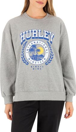 Hurley Academy Oversize Logo Sweatshirt in Grey Heather at Nordstrom, Size X-Small