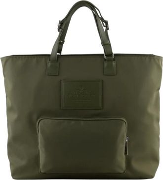 Pourchet Tassen, Dames, Groen, ONE Size, Leer, Escale Tote Bag