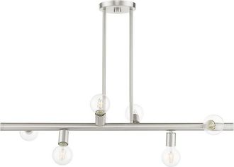 Livex Lighting Bannister Nickel 6 Light Chandelier