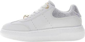 Guess Schoenen, Dames, Wit, 40 EU, Leer, Sneakers van gemengd leer Ronde neus Hakhoogte 4,2 cm