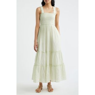 Lilly Pulitzer Hadly Stripe Sleeveless Maxi Dress in Pistachio X Conch Shell Pink at Nordstrom, Size X-Large
