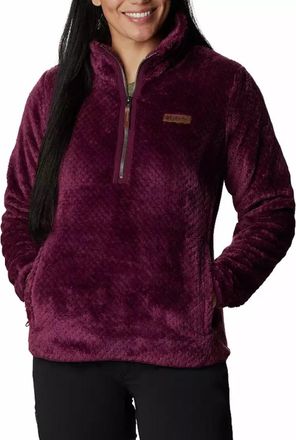 Columbia Fireside Sweatshirt Womens Marionberry Sherpa Fleece 1/4 Zip JZZ548
