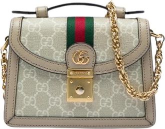 Gucci Pre-owned Mini Satchel - Dames - Vintage Mini Tas - Beige - ONE Size - Leer - Vintage