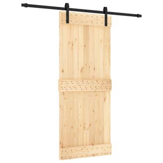 vidaXL Puerta Corredera Natural Y Negro 85 X 210 Cm Vidaxl