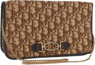 Dior Pre-owned Cross Body Bags, female, Beige, Size: ONE SIZE Pre-owned Vintage Canvas Shoulder Bag