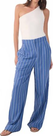 Dress To Iris Stripe Trousers In Blue/ivory
