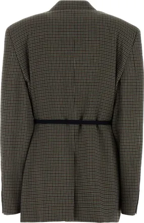 Balenciaga Womens Tailored Blazer Brown Lyocell Cupro Cotton Blazers