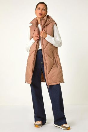 Roman Longline Quilted Hooded Gilet