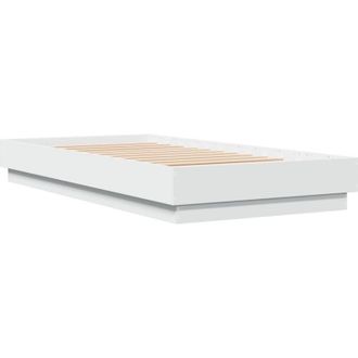 vidaXL Bed Frame without Mattress White 75x190 cm Small Single Engineered Wood vidaXL
