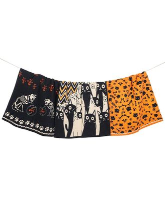Tiramisu Spooky Cat Halloween Towel Set