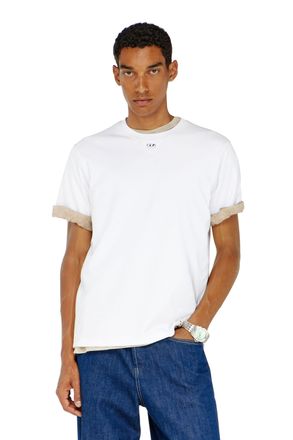 Diesel Regular T-shirt with crew neck and Oval D - T-Shirts - Man - White