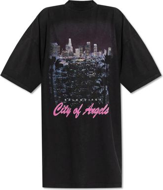 Balenciaga T-shirt met kleurrijke print - Dames - T-shirts - Zwart - M - Katoen - Tops