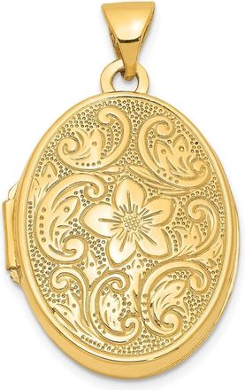 Diamond2Deal 14k Yellow Gold Scrolled Floral Locket Pendant