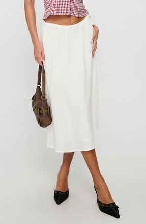 Princess Polly Persuasion Side Tie Midi Skirt in White at Nordstrom, Size 10