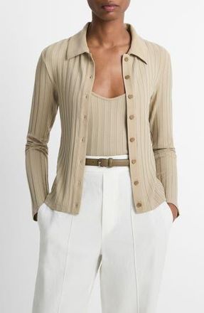 Vince Collar Rib Cardigan in Mojave at Nordstrom Rack, Size Small
