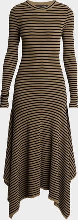 Proenza Schouler Didi Matte Viscose Velvet Stripe Dress
